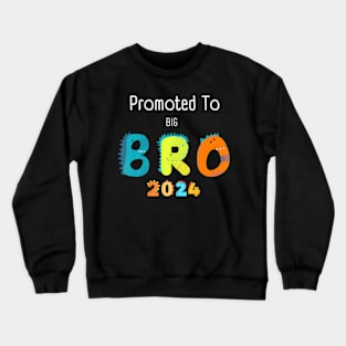 Kids Promoted To Big Brother Est 2024 Dinosaur TRex Boys Crewneck Sweatshirt